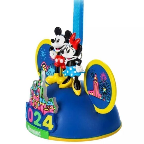 Mickey & Minnie Mouse Light-Up Ear Hat Ornament Disneyland 2024 Disney Parks NEW - Picture 3 of 5